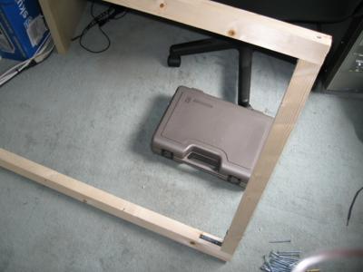 One of the side frames in construction