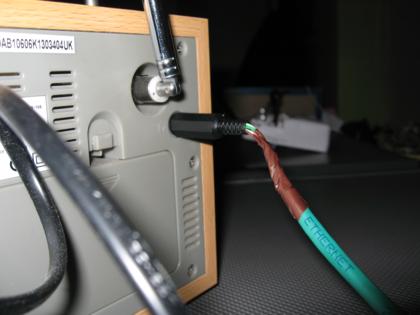 Jack connected to DAB radio